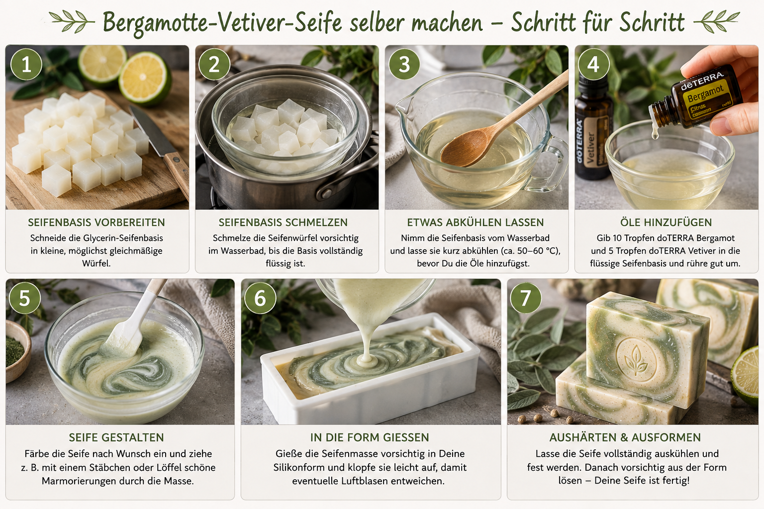 Bergamotte-Vetiver-Seife selber machen Schritt für Schritt