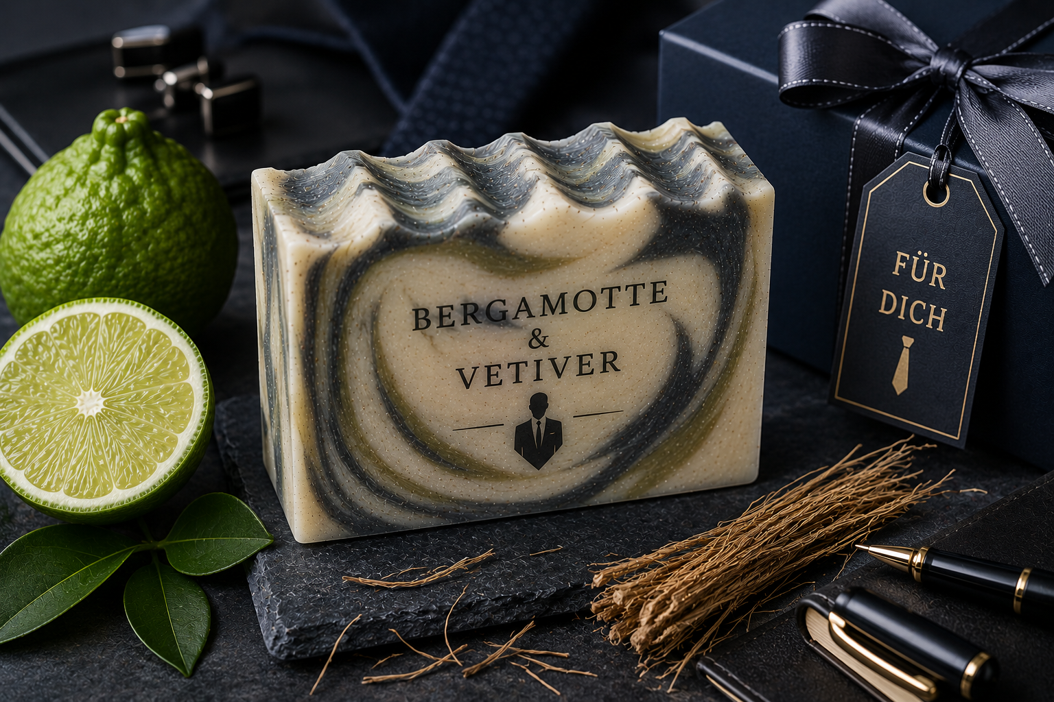 Bergamotte-Vetiver-Seife als Geschenk für den Business-Typ