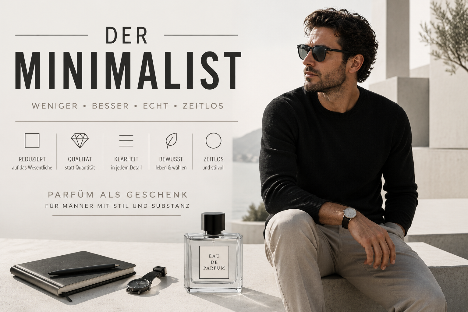 Parfüm als Geschenk für einen minimalistischen Mann finden