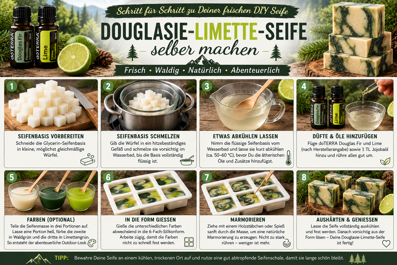 Douglasie-Limette-Seife selber machen Schritt für Schritt