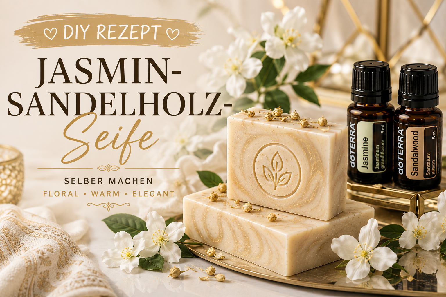 Jasmin-Sandelholz-Seife selber machen – DIY Geschenkidee für die elegante Frau