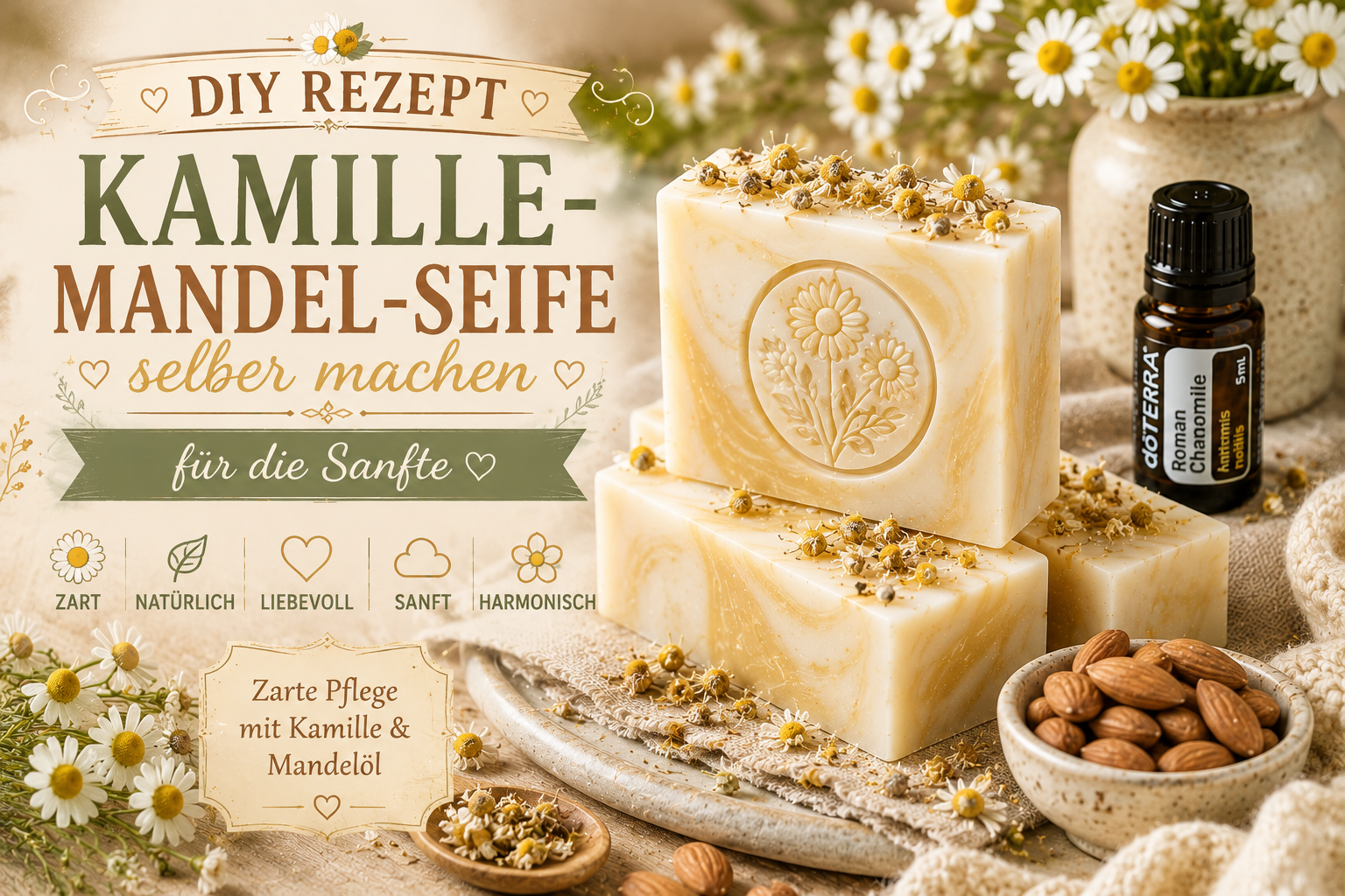 Kamille-Mandel-Seife selber machen – DIY Geschenkidee für die Sanfte