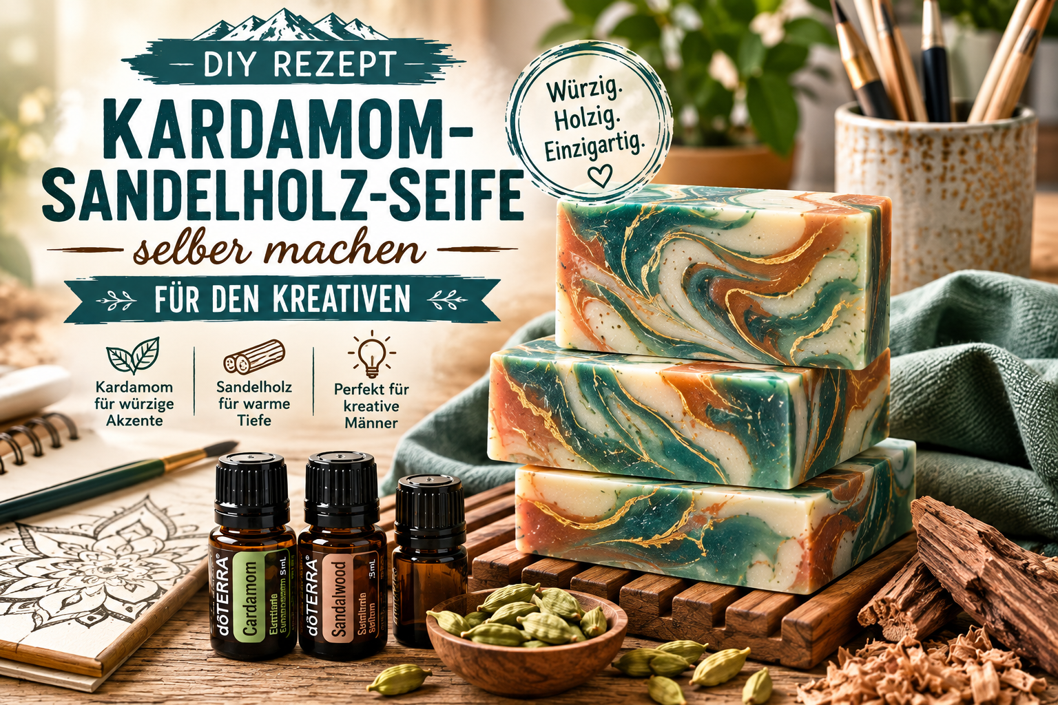 Kardamom-Sandelholz-Seife selber machen – DIY Geschenkidee für den kreativen Mann