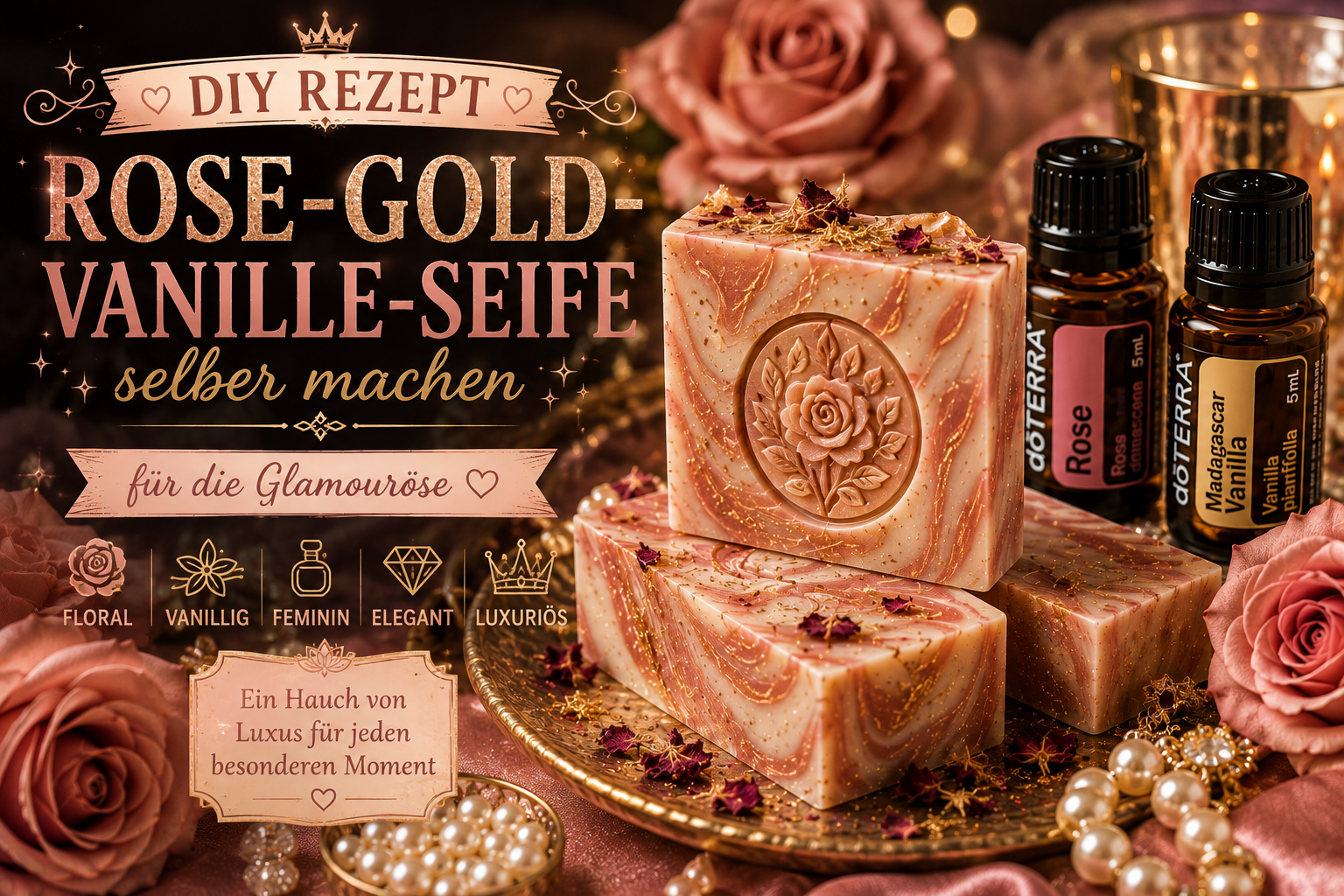 Rose-Gold-Vanille-Seife selber machen – DIY Geschenkidee für die glamouröse Frau