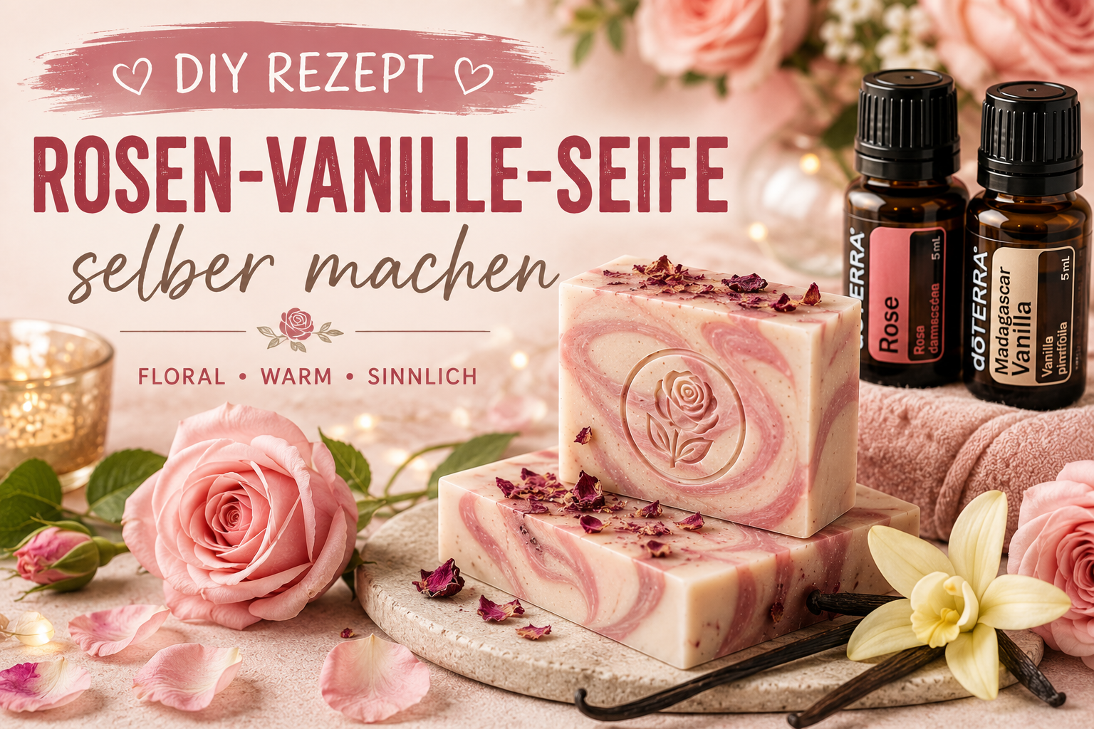 Rosen-Vanille-Seife selber machen – DIY Geschenkidee für die romantische Frau