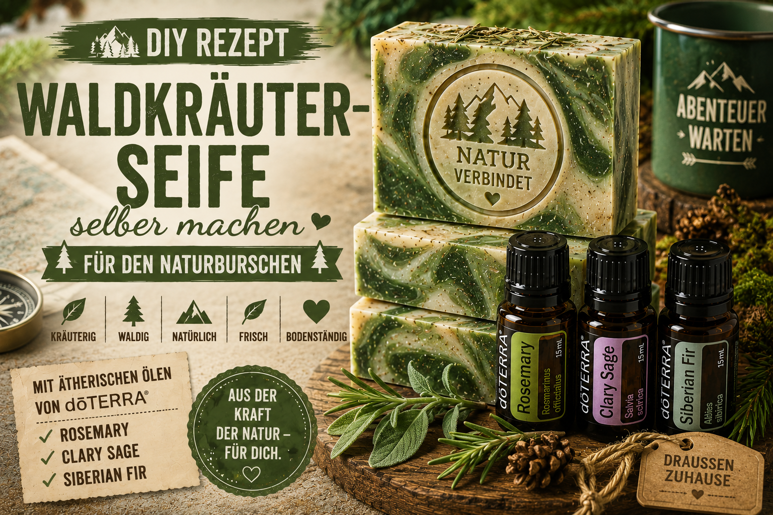 Waldkräuter-Seife selber machen – DIY Geschenkidee für den Naturburschen