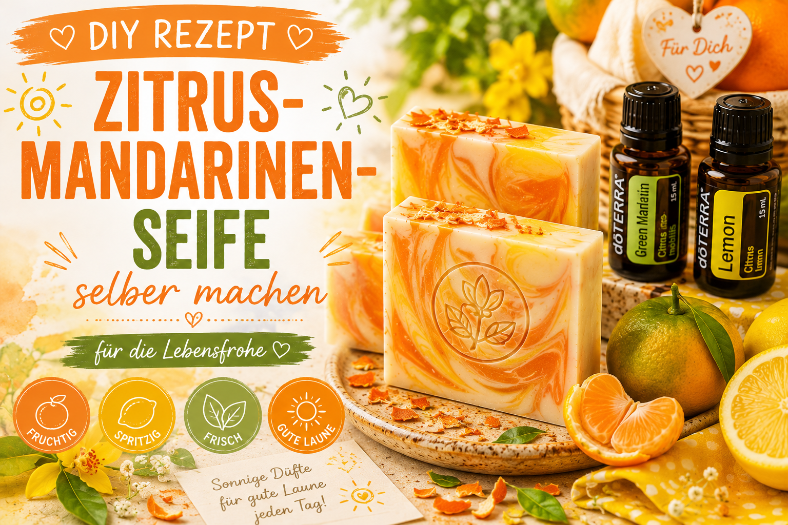Zitrus-Mandarinen-Seife selber machen – DIY Geschenkidee für die Lebensfrohe